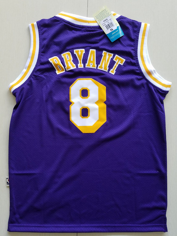 2017 Los Angeles Lakers #8 Kobe Bryant purple kids jerseys